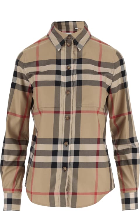 Burberry Sale for Women Burberry Cotton Shirt With Check Pattern