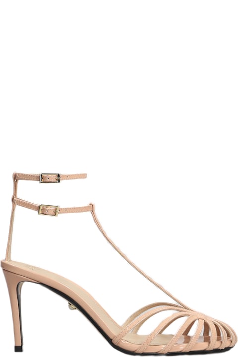 Alevì الصنادل لـ السيدات Alevì Anna 80 Sandals In Powder Patent Leather