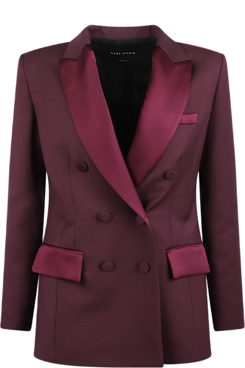 Hebe Studio Clothing for Women Hebe Studio Georgia Burgundy Blazer