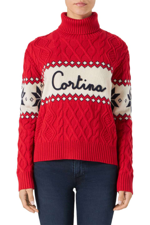 MC2 Saint Barth for Women MC2 Saint Barth Woman Half-turtleneck Sweater With Cortina Lettering