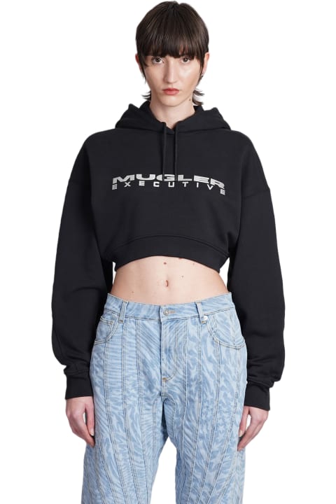 Fleeces & Tracksuits for Women Mugler Sweatshirt In Black Cotton