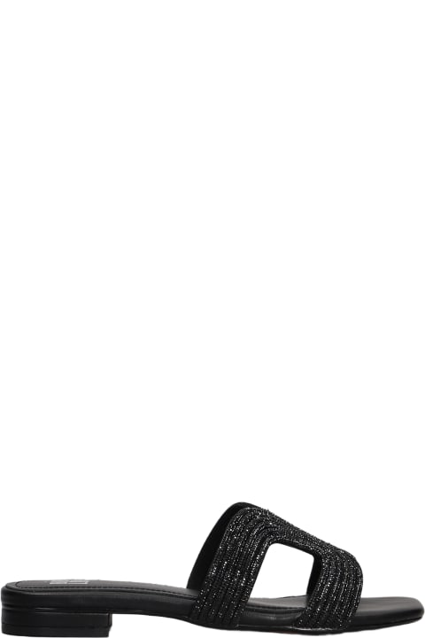 Sandals for Women Bibi Lou Spongecake Flats In Black Leather