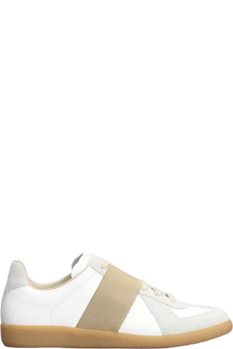 ウィメンズ Maison Margielaのスニーカー Maison Margiela Replica Sneakers In White Suede And Leather