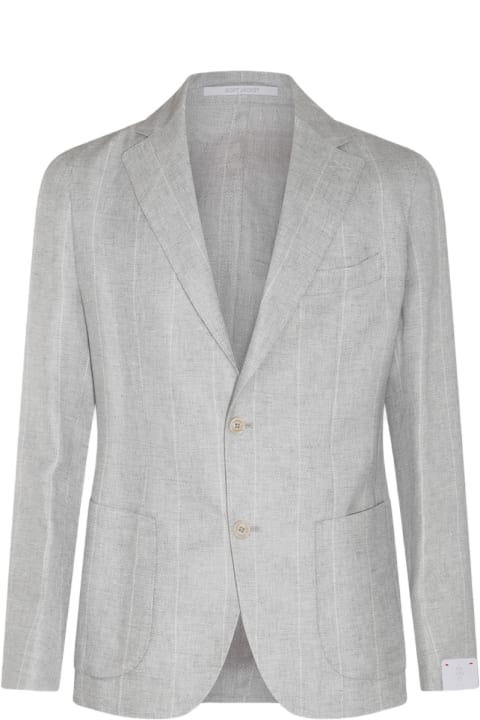 Suits for Men Eleventy Grey Linen And Wool Suits