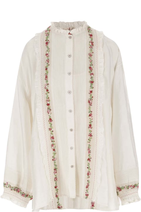 Péro for Women Péro Silk Shirt With Floral Embroidery