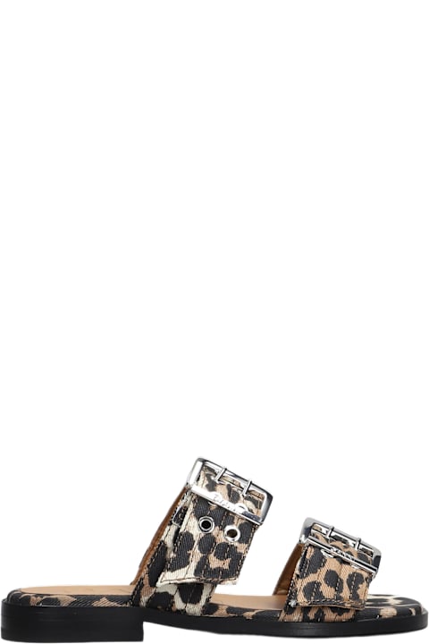 Ganni for Women Ganni Flats In Animalier Cotton