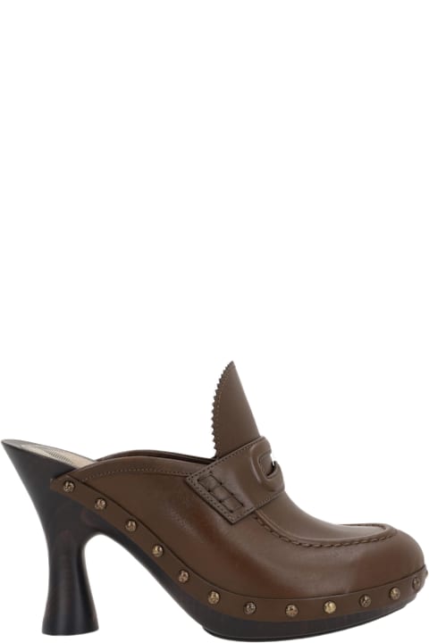 Sale for Women Burberry Potter Clogs In Smooth Leather