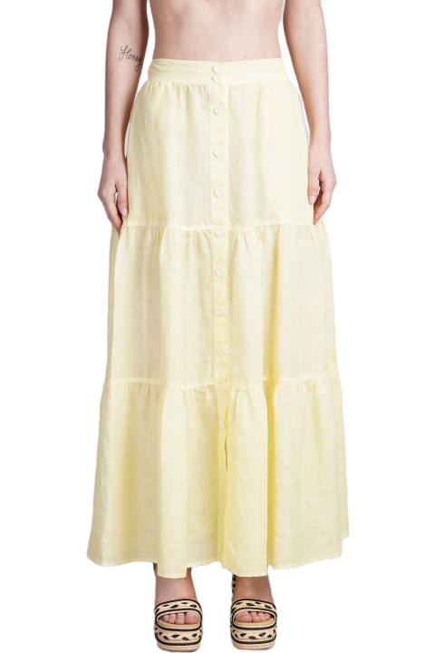 120% Lino Skirts for Women 120% Lino Skirt In Yellow Linen