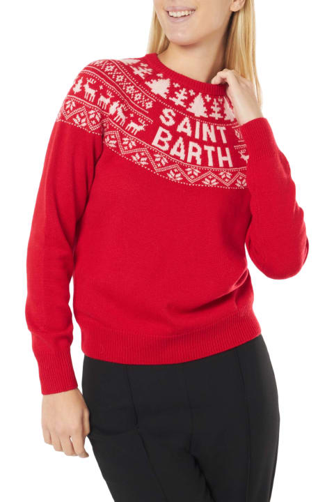Homeware MC2 Saint Barth Woman Sweater With Norwegian Jacquard