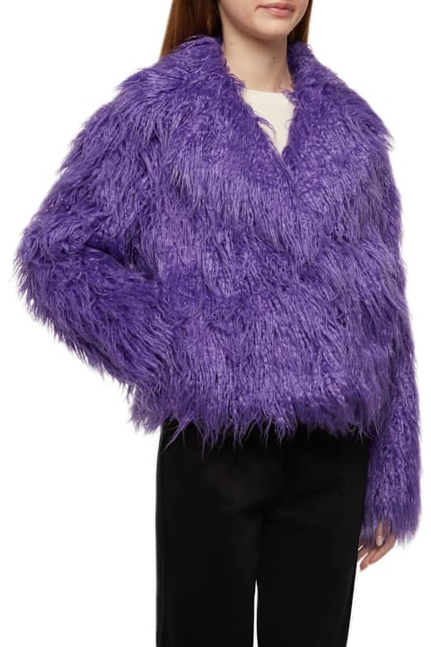 Homeware MC2 Saint Barth Purple Furry Short Jacket Sully