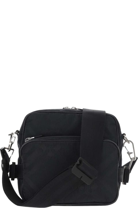 Bags for Men Burberry Pocket Shoulder Bag With Check Pattern