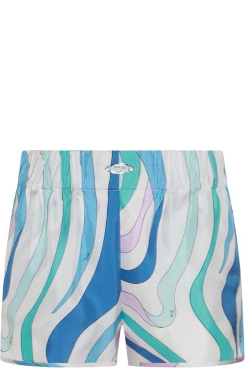Fashion for Women Pucci Blue And Multicolor Silk Shorts