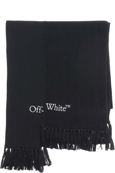 Off-White Scarves for Men Off-White Asymmetrical Cotton And Cashmere Blend Scarf