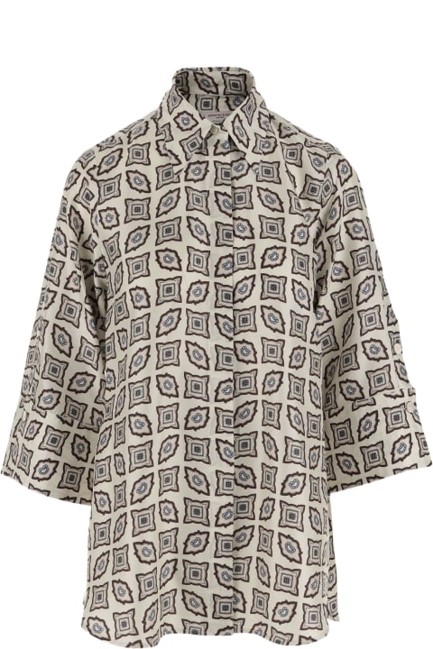 Silk Shirt With Geometric Pattern