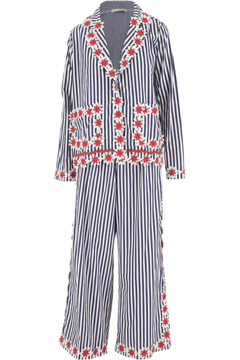 Flora Sardalos Clothing for Women Flora Sardalos Cotton Suit With Striped Pattern