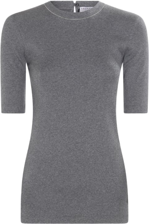 أدوات منزلية Brunello Cucinelli Ruthenium Grey Cotton Stretch T-shirt