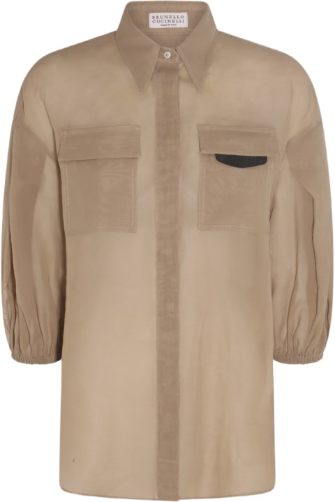 ウィメンズ Brunello Cucinelliのウェア Brunello Cucinelli Beige Cotton Shirt