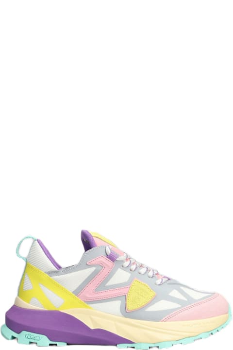 Philippe Model for Women Philippe Model Rocx Low Sneakers In White Leather And Fabric