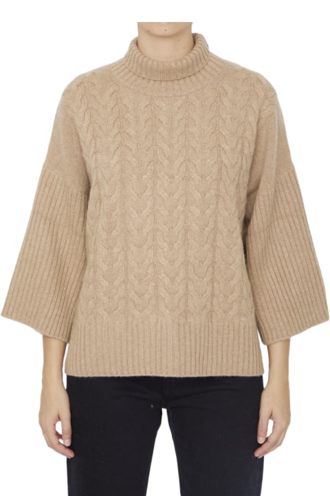 Max Mara Clothing for Women Max Mara Okra Cable-knit Cashmere Jumper