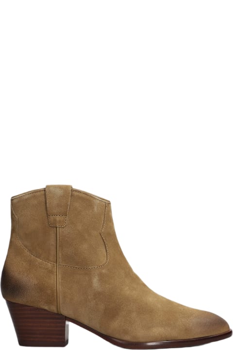 Fashion for Women Ash Fame Texan Ankle Boots In Brown Suede