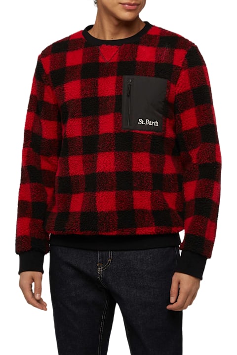 Homeware MC2 Saint Barth Teddy-fleece Sweatshirt Oak With Check Print