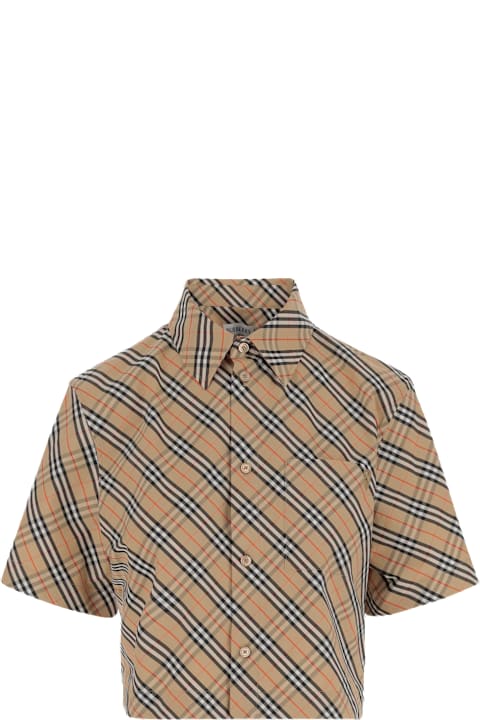 Burberry Topwear for Women Burberry Cotton Crop Shirt With Check Pattern