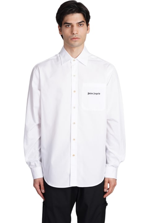 Palm Angels Shirts for Men Palm Angels Shirt In White Cotton
