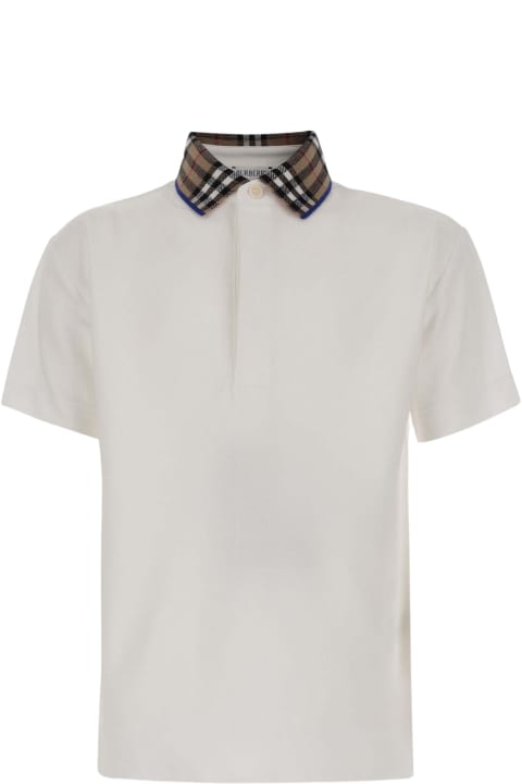 Burberry for Kids Burberry Cotton Polo Shirt With Check Pattern