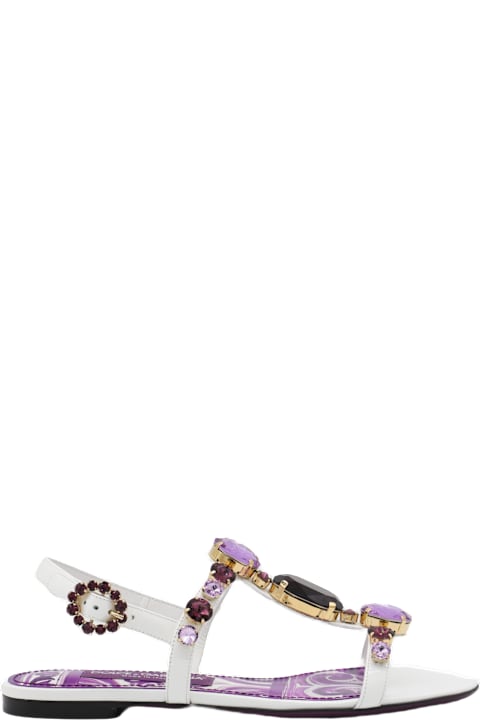 Homeware Dolce 
Gabbana White And Violet Leather Sandals