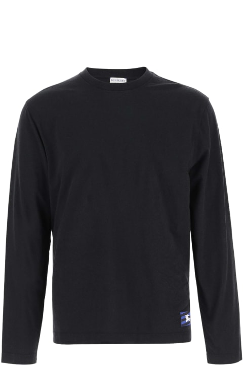 Topwear for Men Burberry Long Sleeve Cotton T-shirt With Logo