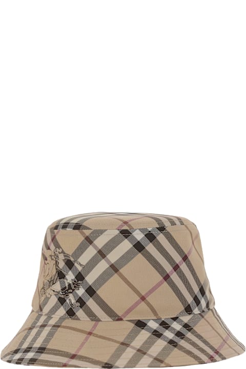 Burberry Hats for Men Burberry Bucket Hat With Check Pattern