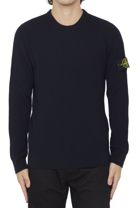Sweaters for Men Stone Island Ribbed Sweater