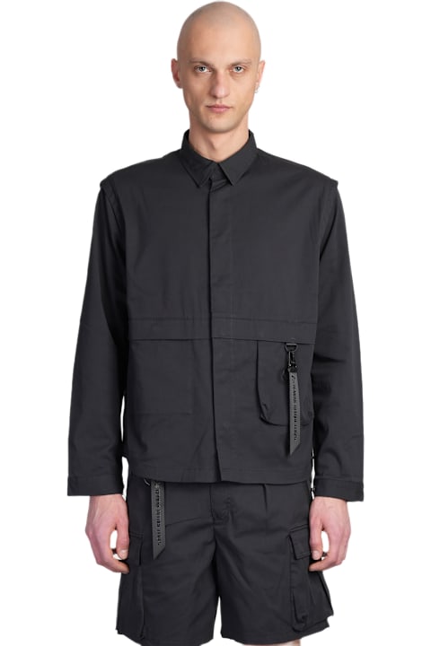 Alpha Industries الملابس لـ القسم الرجالي Alpha Industries Utility Overshirt Shirt In Black Cotton