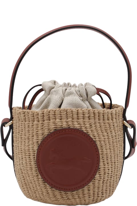 Chloé حقائب توتي لـ السيدات Chloé Brown Raffia Mini Horse Satchel
