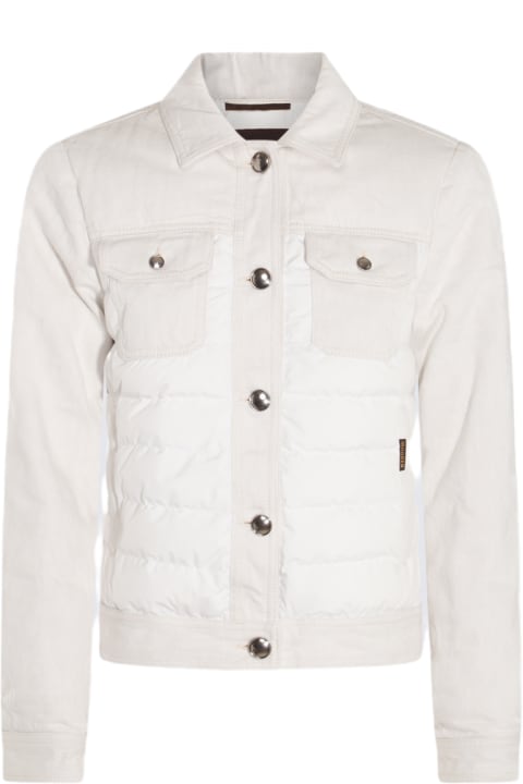 Moorer Coats & Jackets for Women Moorer Ecru Cotton Petunia Down Jacket