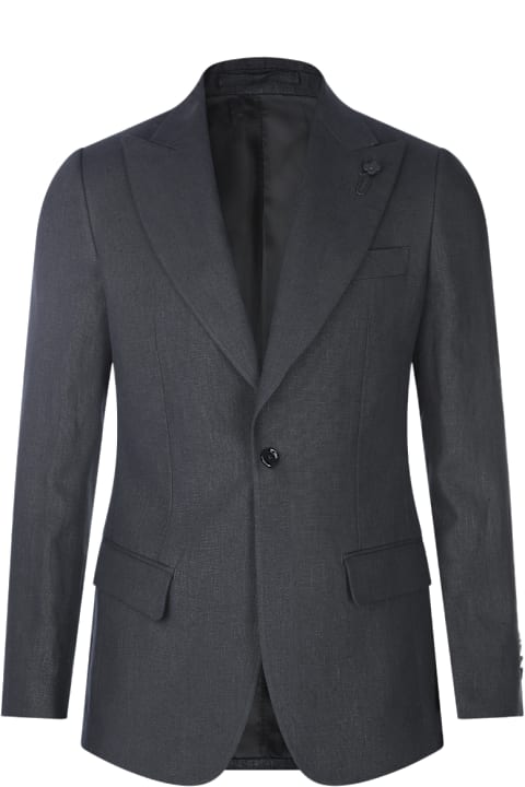Lardini for Men Lardini Dark Grey Linen Blazer