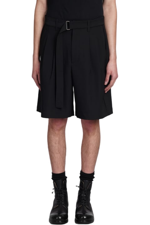 Attachment Pants for Men Attachment Shorts In Black Polyester