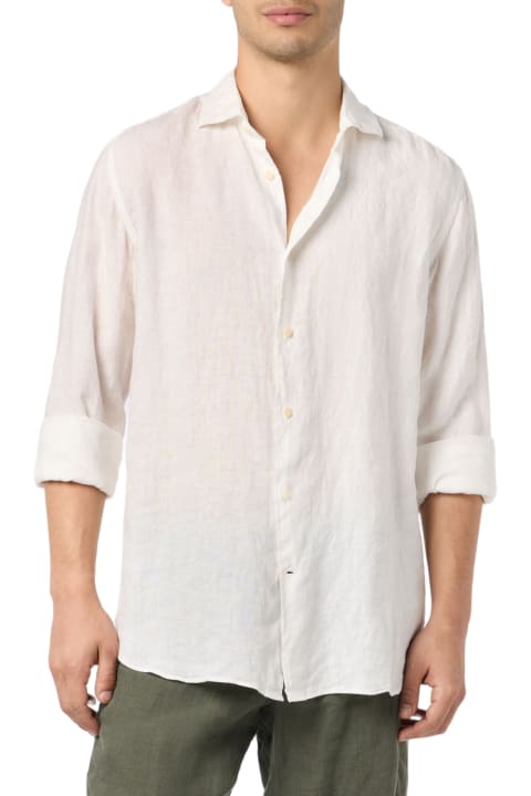 Homeware MC2 Saint Barth Man White Linen Shirt Pamplona