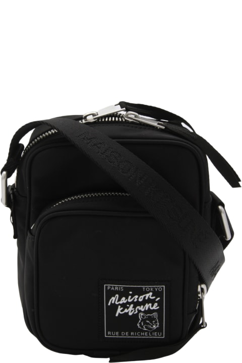 メンズ Maison Kitsunéのショルダーバッグ Maison Kitsuné Black Crossbody Bag