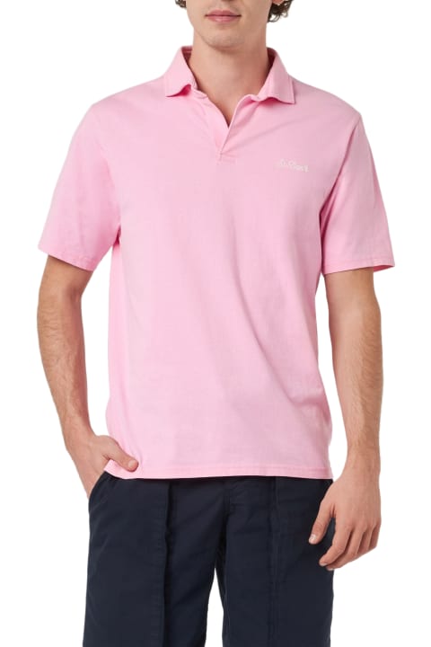 Homeware MC2 Saint Barth Man Pink Cotton Jersey Polo Shirt Brighton