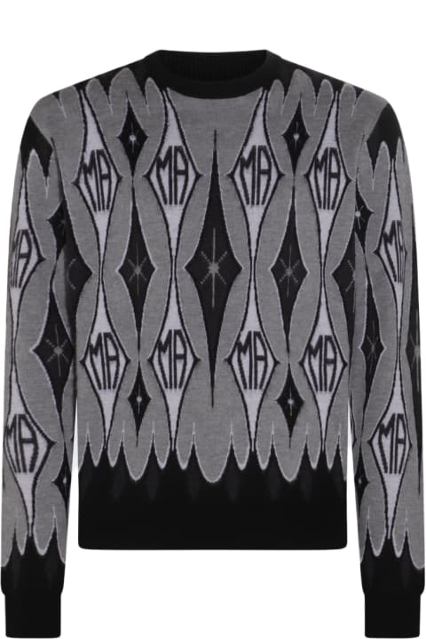 Sweaters for Men AMIRI Black And Multicolour Merin Wool Jumper