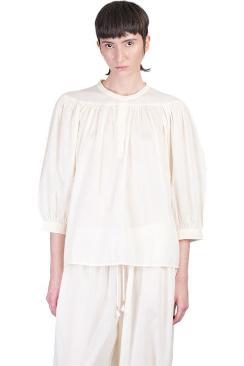 Antik Batik Topwear for Women Antik Batik Mirabel Blouse In Beige Cotton