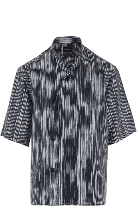 Fashion for Men Giorgio Armani Silk Shirt With Striped Pattern