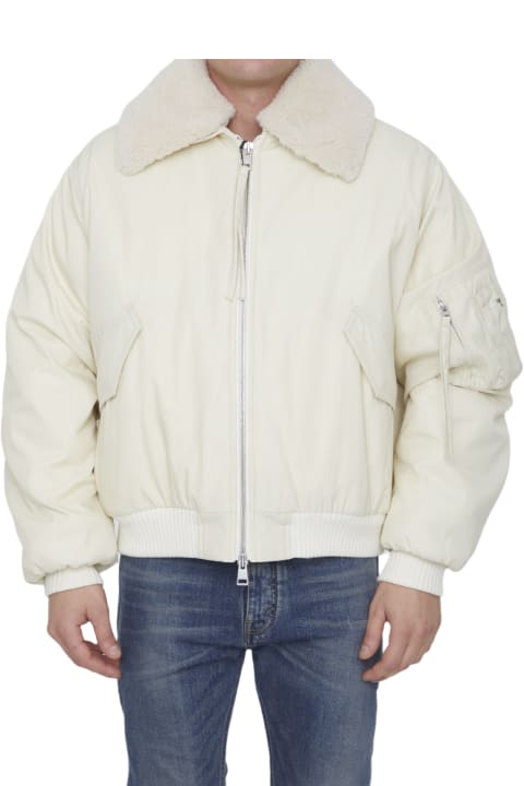 Ami Alexandre Mattiussi Coats & Jackets for Men Ami Alexandre Mattiussi Shearling Collar Bomber Jacket