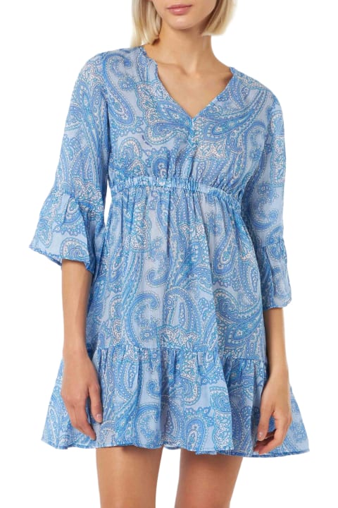 Homeware MC2 Saint Barth Woman Linen Paisly Short Dress April