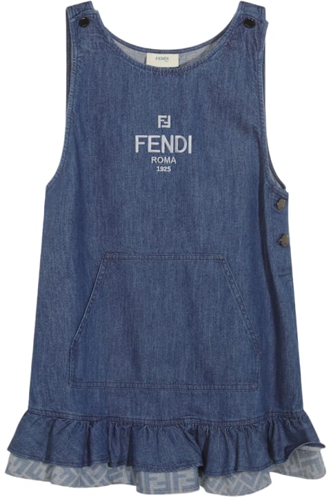 ワンピース FENDI POWDER BLUE COTTON DRESS Fendi Powder Blue Cotton Dress | italist