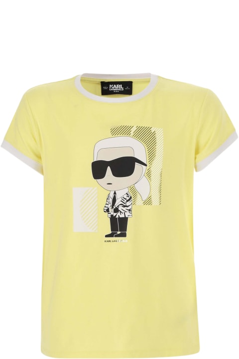 Karl Lagerfeld Topwear for Girls Karl Lagerfeld Cotton Blend T-shirt With Logo