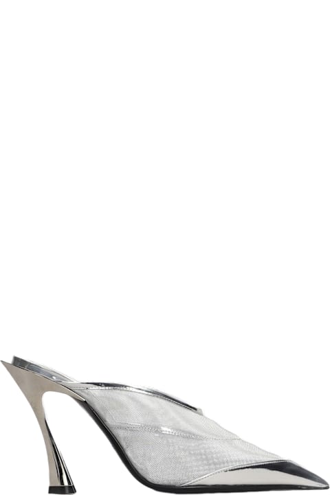 Mugler for Women Mugler Slipper-mule In Silver Polyamide