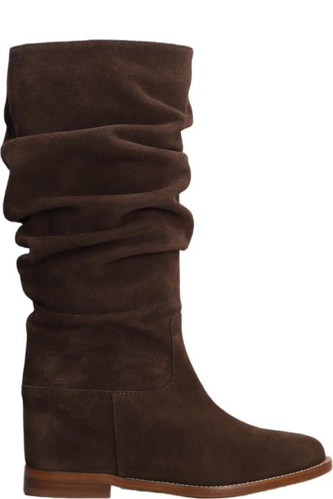 Boots for Women Via Roma 15 In Brown Suede