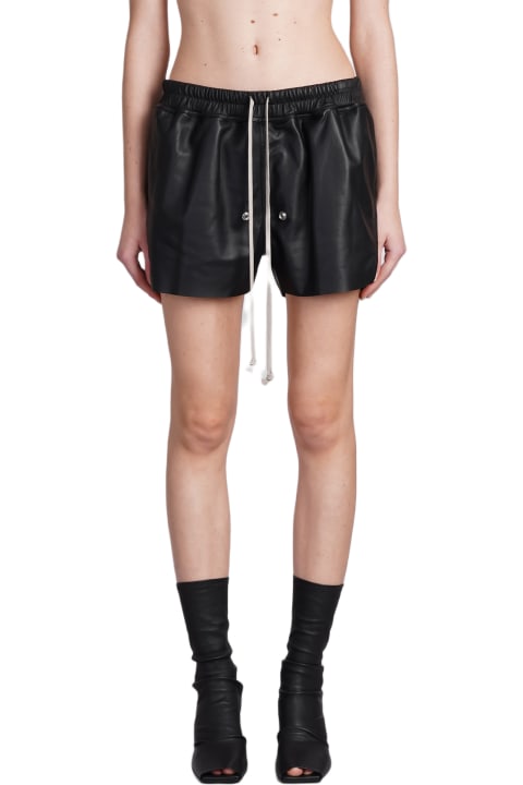 Pants & Shorts for Women Rick Owens Gabe Boxers Shorts In Black Leather
